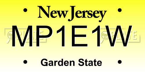 MP1E1W New Jersey License Plate