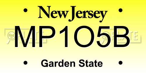MP1O5B New Jersey License Plate