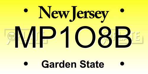 MP1O8B New Jersey License Plate