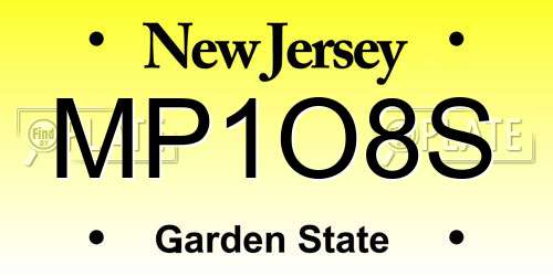 MP1O8S New Jersey License Plate