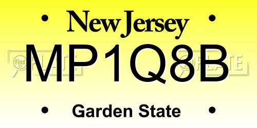 MP1Q8B New Jersey License Plate