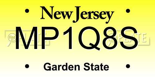 MP1Q8S New Jersey License Plate