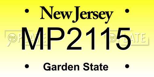 MP2115 New Jersey License Plate
