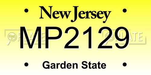 MP2129 New Jersey License Plate