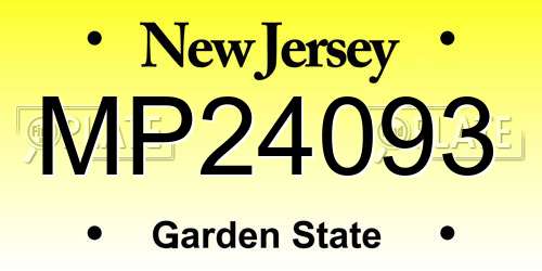 MP24093 New Jersey License Plate