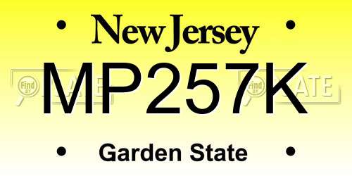 MP257K New Jersey License Plate