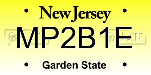 MP2B1E New Jersey License Plate