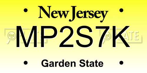 MP2S7K New Jersey License Plate