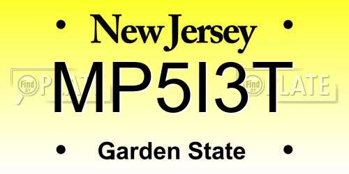 MP5I3T New Jersey License Plate