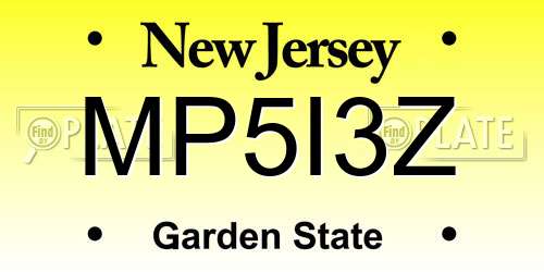MP5I3Z New Jersey License Plate