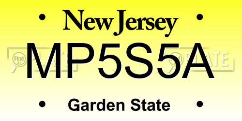 MP5S5A New Jersey License Plate