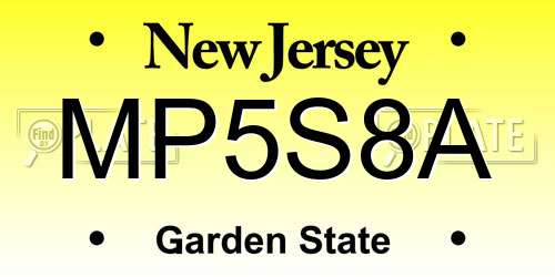 MP5S8A New Jersey License Plate