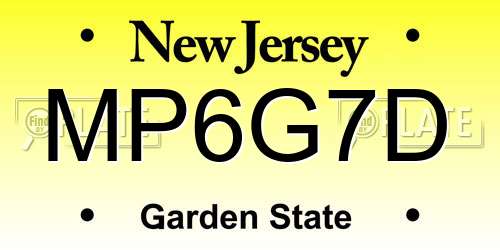MP6G7D New Jersey License Plate