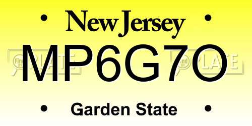 MP6G7O New Jersey License Plate