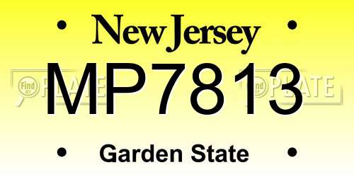 MP7813 New Jersey License Plate