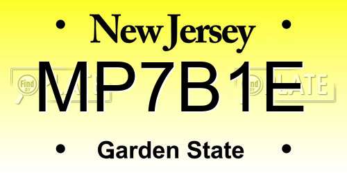 MP7B1E New Jersey License Plate