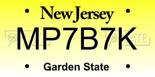 MP7B7K New Jersey License Plate