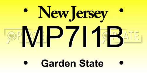 MP7I1B New Jersey License Plate