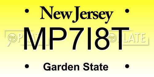 MP7I8T New Jersey License Plate