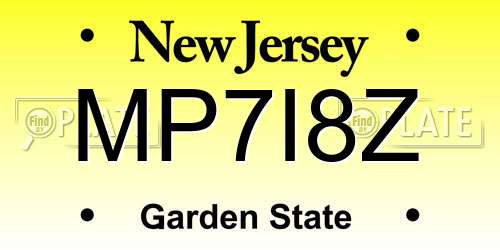 MP7I8Z New Jersey License Plate