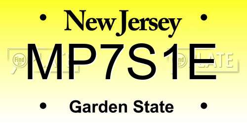 MP7S1E New Jersey License Plate