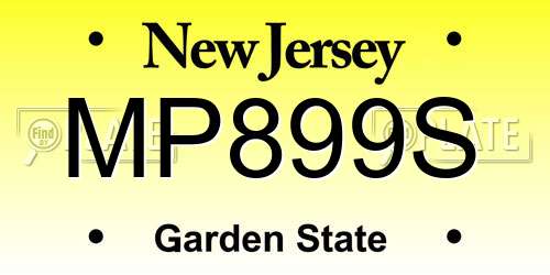 MP899S New Jersey License Plate
