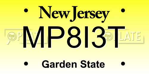 MP8I3T New Jersey License Plate