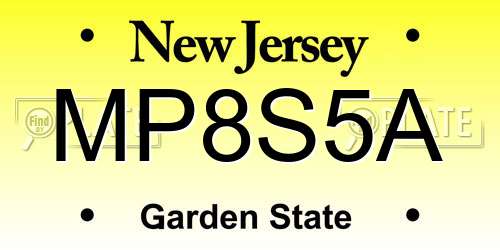 MP8S5A New Jersey License Plate