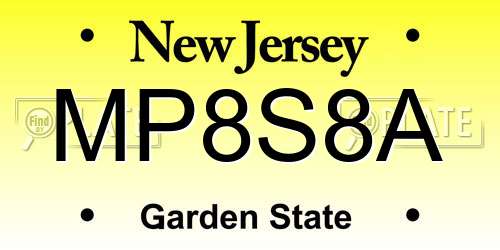 MP8S8A New Jersey License Plate
