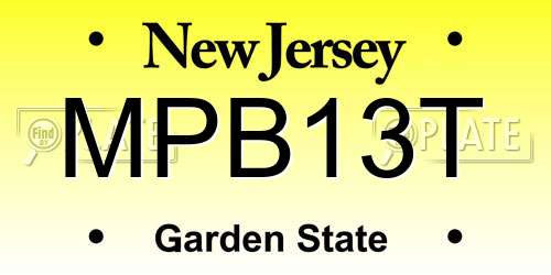 MPB13T New Jersey License Plate
