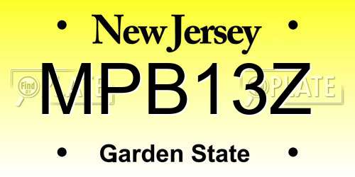 MPB13Z New Jersey License Plate