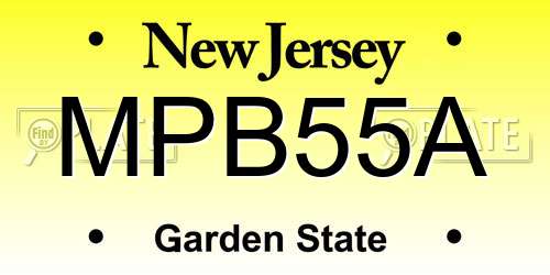 MPB55A New Jersey License Plate