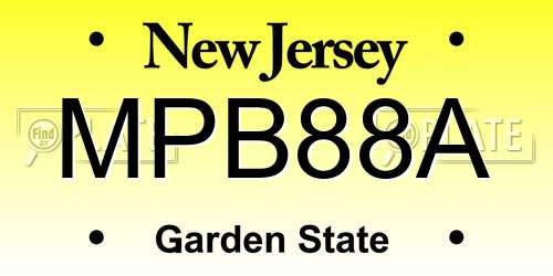MPB88A New Jersey License Plate