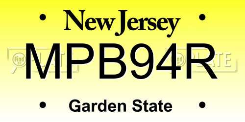 MPB94R New Jersey License Plate