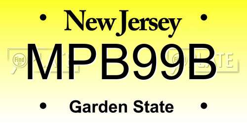 MPB99B New Jersey License Plate