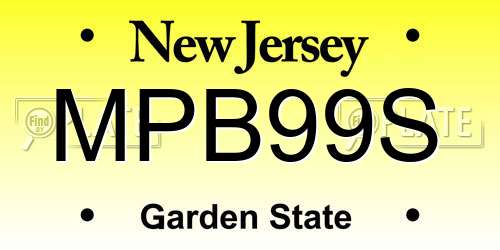 MPB99S New Jersey License Plate