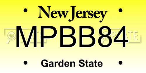 MPBB84 New Jersey License Plate