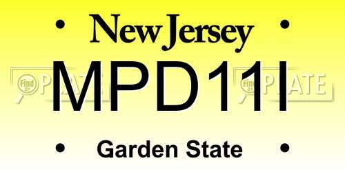 MPD11I New Jersey License Plate