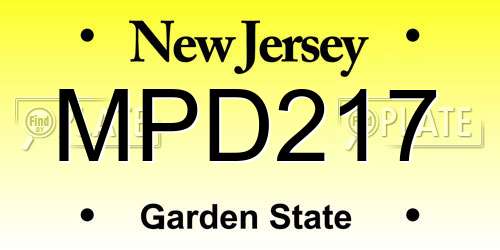MPD217 New Jersey License Plate