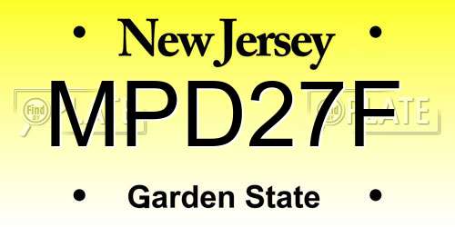 MPD27F New Jersey License Plate