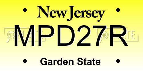 MPD27R New Jersey License Plate