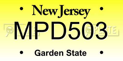 MPD503 New Jersey License Plate
