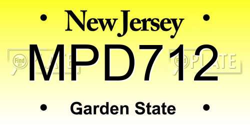 MPD712 New Jersey License Plate