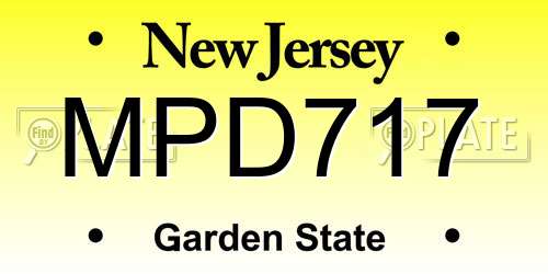 MPD717 New Jersey License Plate
