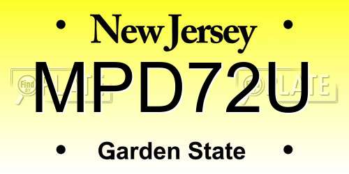 MPD72U New Jersey License Plate