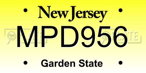 MPD956 New Jersey License Plate