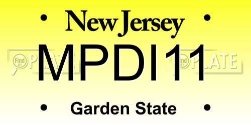 MPDI11 New Jersey License Plate