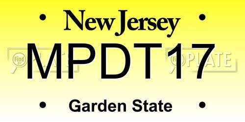MPDT17 New Jersey License Plate