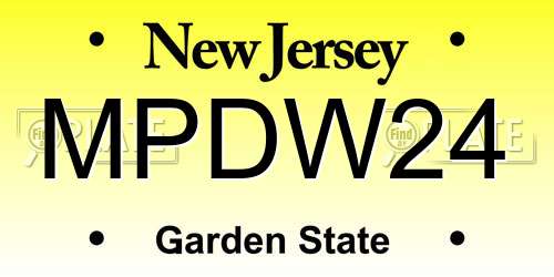 MPDW24 New Jersey License Plate