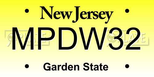 MPDW32 New Jersey License Plate